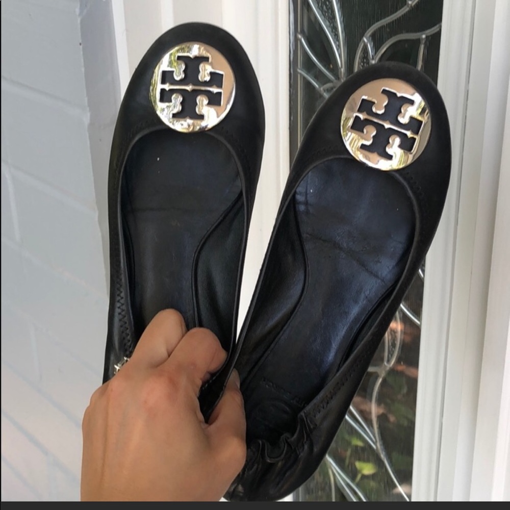 Tory Burch Black Reva Ballerina Flats